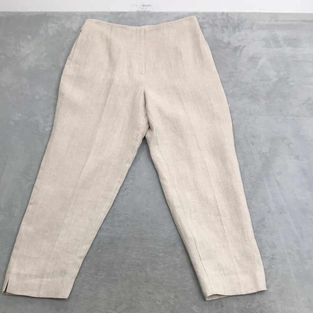 Talbots Petites Irish Linen Pants Beige Size 12  Vintage